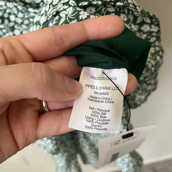 Veronica Beard Silk Marla Floral Ruffle Mini Dress in Green Women’s Size 0 - Picture 13 of 16